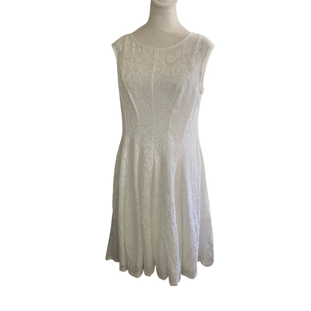 Studio One New York Womens White Floral Lace Dress Size 8 NWT